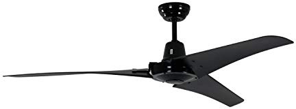Industrie Design Deckenventilator Vourdries mit Wandschalter, 142cm Durchmesser, schwarz, ohne Beleuchtung