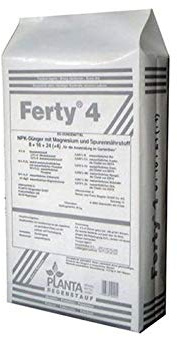 Ferty 4, NPK(Mg) 8-16-24+(4) + microelementi (25 kg), concime in polvere idrosolubile per piante e fiori