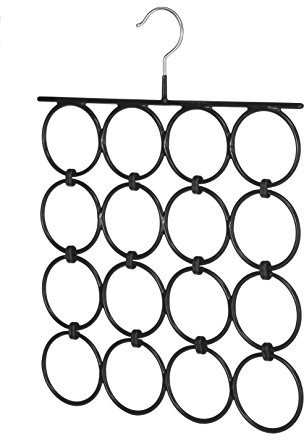 Whitmor Folding Scarf/Accessory Hanger, Black & Chrome, 0. 47 x 12. 25 x 15. 88 inch