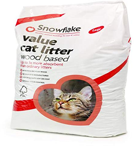 Snowflake Premium Woodbased Cat Litter, 30 Litre