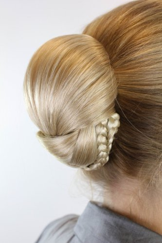 Haarteil: aufwendig geflochter Zopf Dutt Haarknoten Braid Tracht Traditionell Blondmix 907-24B613
