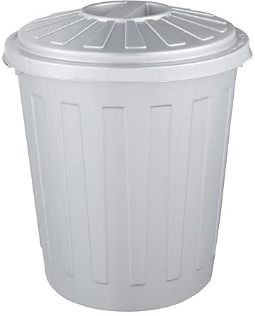 keeeper Mats Cubo de Basura/Papelera polivalente con Tapa cerrable, pequeño, plástico Resistente (PP), 7 l, Plateado, 7 L
