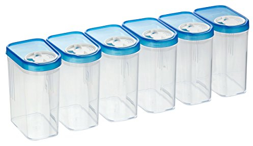 Kigima Contenitori per spezie Contenitori per alimenti Contenitori erogatori Barattolo (Blu, 0,50l (6 Pz))