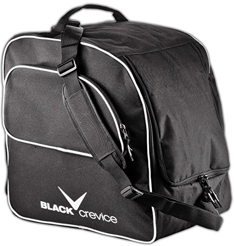Black Crevice Skischuh- & Helmtasche I Tasche für Snowboardschuhe/Skischuhe & Helme I Verstellbare Skischuhe-Tasche mit großem Hauptfach & Nebenfach mit Reißverschluss I Maße: 42x47x30cm