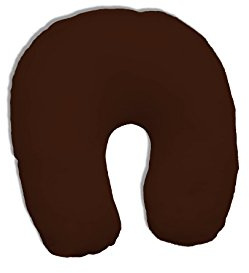 Dukal | Bezug für Nackenhörnchen | 45 x 12 cm | aus hochwertigem DOPPEL-Jersey | 100% Baumwolle | Farbe: braun