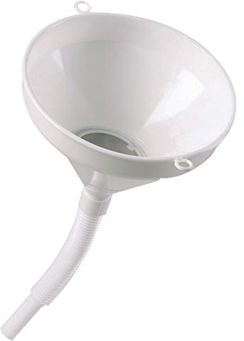 Mobil Plastic - Imbuto per alimenti diametro 26 cm con filtro e tubo flessibile - bianco