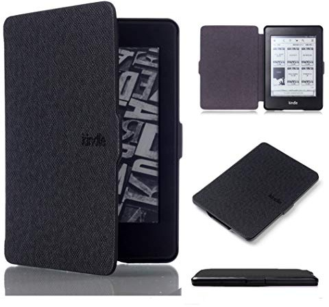 Kepuch Custer Hülle für Kindle Paperwhite 1/2/3 2012 2013 2015 2016 ,Smart PU-Leder Hüllen Schutzhülle Tasche Case Cover für Kindle Paperwhite 1/2/3 2012 2013 2015 2016 - Schwarz