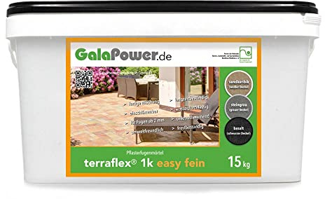 GalaPower terraflex 1k easy fein Pflasterfugenmörtel - 15 kg (basalt)