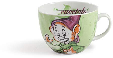 Egan Tazza Colazione Collezione Disney 7 Nani. Oggetto Realizzato in Porcellana di Colore Verde. Dimensione: 9X12X14,5 cm. La referenza è PWS03/1CU