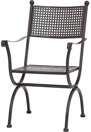MBM 156119 Sessel Romeo niedrig, Eisengestell marone, 55 x 64 x 90 cm, Flächenfarbe marone antik