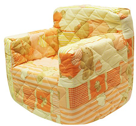 Poltroncina Bimbi in cotone morbido e sfoderabile, lavabile e riutilizzabile con copertura alla base