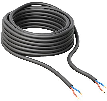 ledscom.de Câble extérieur, 25 m, noir, 2 x 1 mm², H05RN-F