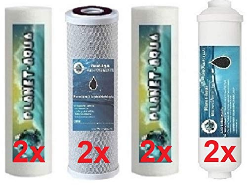 1 Jahres Filter SET 8 Patronen 10 Zoll für Umkehr Osmose Anlagen u Wasserfilter System im Haushalt und Aquaristik Aquarium Filteranlage Osmose Filtergehäuse Sedimentfilter Aktivkohlefilter Kartusche