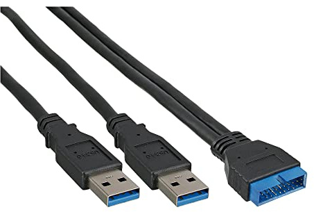 InLine 33447I USB 3.0 Adapterkabel, 2x Stecker A auf Pfostenanschluss, 0,4m