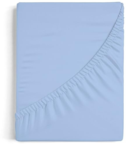Burrito Blanco | Lenzuola con angoli 80 x 190/200 cm | Letto da 80 cm (+ misure disponibili) | Tessuto in cotone 100% | Design A8 blu