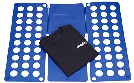 Relaxdays Faltbrett 2. Generation, Wäschefalter XXL, T-Shirt Falthilfe, Wäschefaltbrett für Erwachsene, 60x70cm, blau