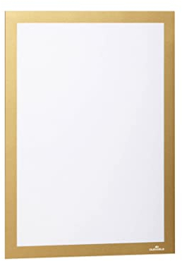 DURABLE - Cadre d'affichage DURAFRAME® - Fixation adhésive - Repositionnable - Pour documents A4 - Lot de 2 - Blanc - 487230