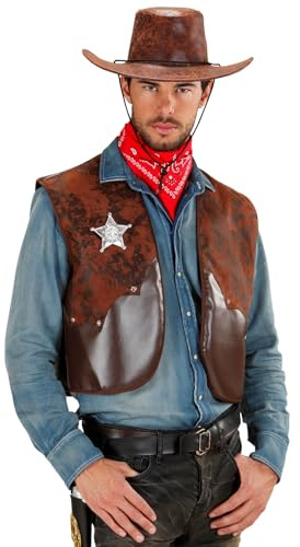 W WIDMANN MILANO Party Fashion - Gilet de Cowboy, Shérif, Ranger, Rodéo, Far West, Costumes de Carnaval