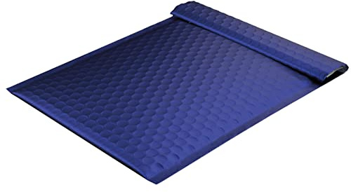 10 Stück, Farbige Luftpolstertaschen, 200 x 250 mm, Haftklebung mit Abziehstreifen, Gerade Klappe, 180 my Metallic Bubble Bags - Matt, Ohne Fenster, Blau, Blanke Briefhüllen