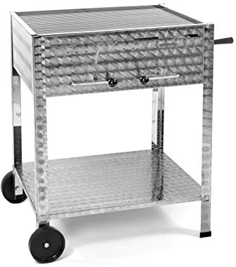 Edelstahl Holzkohlegrill 650mm, fahrbar mit Edelstahl-Rost