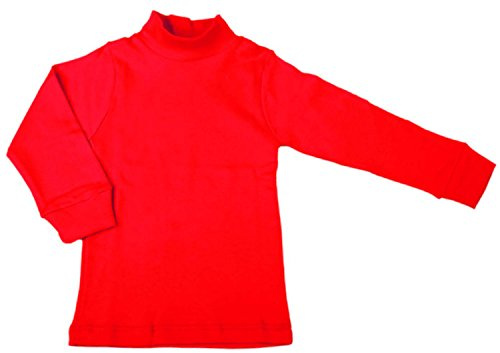 BabyVip - Body Polo Cuello Alto para niño y niña, Estilo básico, 100% algodón, Jersey algodón - Rojo - 6-7 años