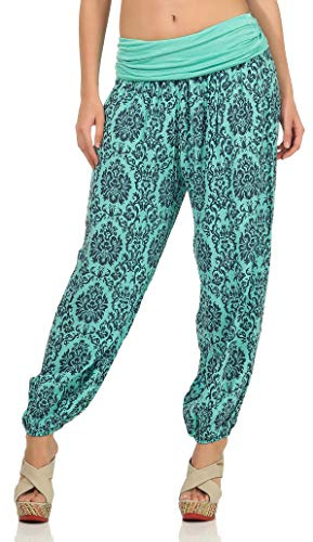 Malito - Damen Pumphose mit Yoga Muster - Haremshose zum Tanzen & Chillen - Lange Aladinhose - Freizeithose 7198 OneSize