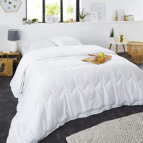 SWEET NIGHT - Couette 4 Saisons | 240x260 cm | 3 en 1 : Couette Légère été + Couette mi-Saison = Couette Chaude Hiver | Enveloppe 100% Microfibre