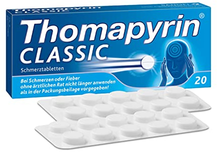 Thomapyrin CLASSIC Schmerztabletten - 3fach Power gegen Kopfschmerzen - 20 Stk.