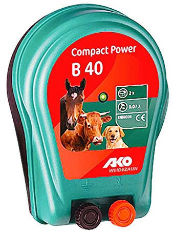 Kerbl Weidezaun Batteriegerät Compact Power B 40 für 200 m Zaunlänge 2 x 1,5 V