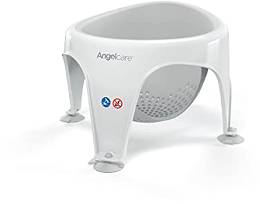 Angelcare - Baby Bath Seat - Soft Touch Support - Water Level Indicator - Fixation by Suction Cups - Grey