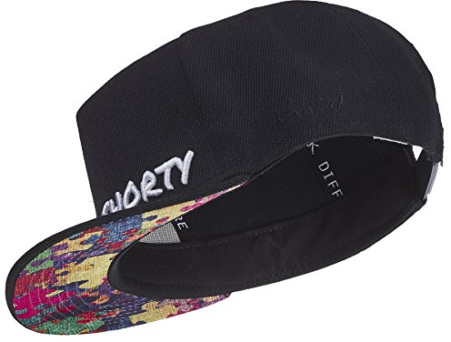 Nebelkind Snapback-Cap-Herren Damen Shorty schwarz Puzzle, kurzer Schirm, Einheitsgröße OneSize, Größenverstellbar, Unisex, hochwertige Basecap trendig, Streetwear Style, Baseball-Kappe Retro