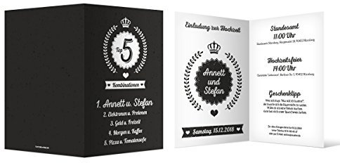 10 x Hochzeit Einladungskarten Hochzeitseinladungen Karten individuell - Top 5 Kombinationen