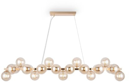 MAYTONI DALLAS Pendelleuchte Gold – Hängelampe 25-flammig – Moderne Deckenlampe für Wohnzimmer, Esszimmer, Küche – Deckenlampe Glaskugeln – G9, 28 W
