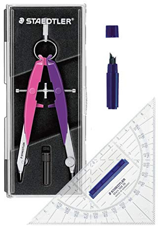 STAEDTLER Mars Comfort Geometriezirkel, Etui mit Klappdeckel (Zirkelset pink?violett, 1)