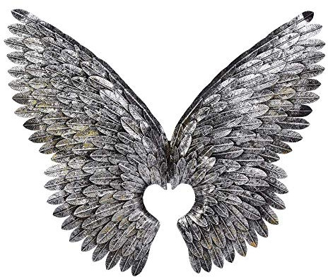 Väggskulptur änglavingar silver väggvingar antik väggdekoration metallvingar 76 cm aja224 Palazzo exklusiv