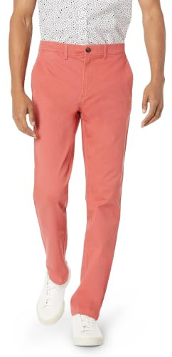 Amazon Essentials Men's Slim-Fit Casual Stretch Chino Pant, Washed Red, 36W x 30L