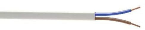 2 Core Round White Flex Flexible Cable 0.75 MM - 3 metre Cut Length