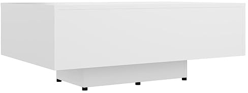 vidaXL Couchtisch Modernes Design Beistelltisch Wohnzimmertisch Kaffeetisch Sofatisch Teetisch Tisch Wohnzimmer Weiß 85x55x31cm Holzwerkstoff