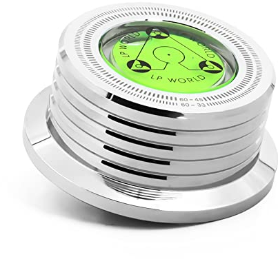 KozyOne Record Weight Stabilizer, Turntable Disc Record Stabilizer Clamp with Bubble Level for Vinyl LP Record Player (Silver)