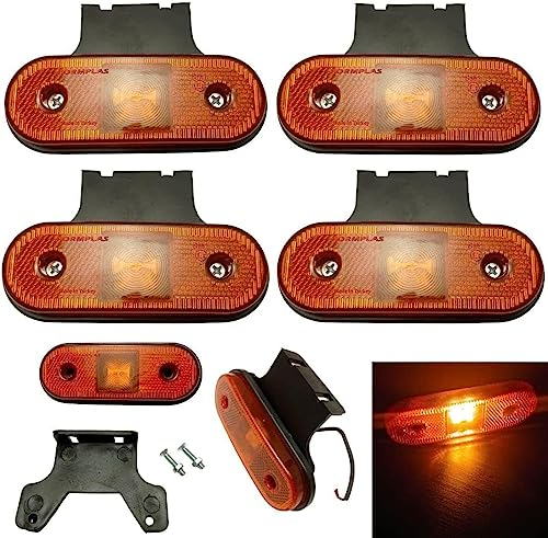 Formplas 4 x LED Begrenzungsleuchten Positionsleuchten Seitenleuchten Orange Gelb Bernstein LKW PKW Wohnmobil Wohnwagen 12v 24v