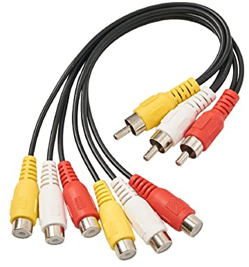 ZZJMCH RCA Splitter Cable, 3 RCA Male Jack to 6 RCA Female Plug Splitter Audio Video Av Adapter Cable Composite Video Splitter Adapter Output Cables Cord