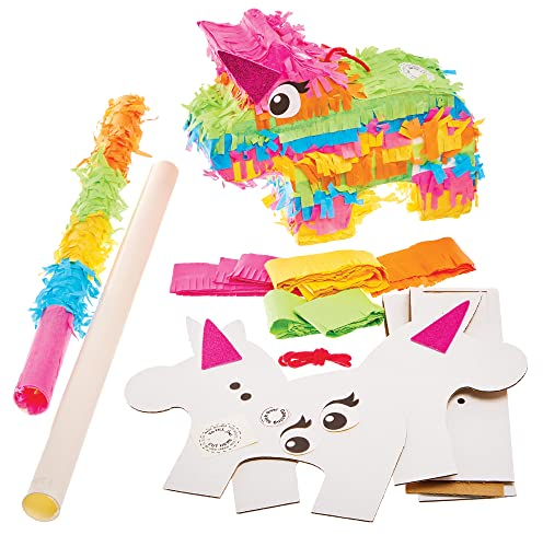 Baker Ross FX904 Rainbow Unicorn Pinata Kit - Pinata Game and Decoration for Kids Parties