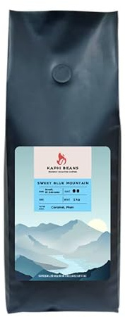 Blue Mountain Style Coffee Beans 1kg – Smooth Medium Roast Low Bitterness – 100% Arabica Whole Beans – Freshly Roasted UK