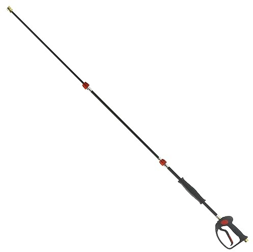Profi Teleskoplanze | für Kärcher Kränzle Hochdruckreiniger | bis 220 bar | inkl. Hochdruckpistole und Düse | M22x1,5 AG x Schnellkupplung 1/4 | Strahlrohr Lanze