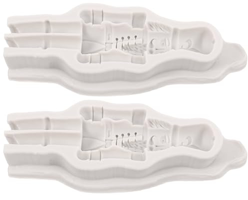 PRETYZOOM 2pcs Christmas Nutcracker Soldier Mold Mould for Crafts Easy Demoulding Flexible Design for Holiday Ornaments and Decorations
