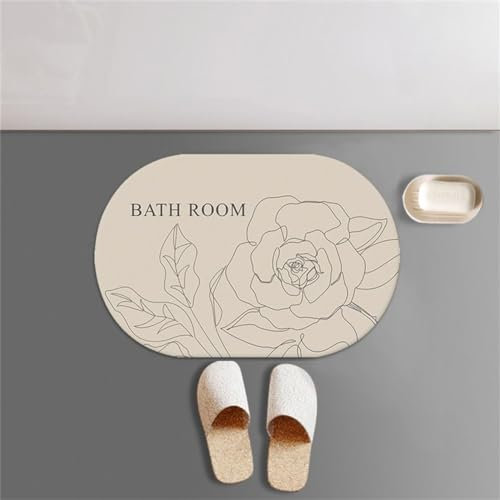 Badematte Rutschfest 140x200cm, Super Absorbierende Badezimmerteppich, Badteppich Schnelltrocknende Badvorleger Bath Mat Waschbar Duschvorleger Bodenmatte für Dusche, Badewannen, Home Badezimmer, Rose