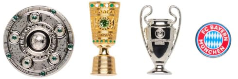 FC Bayern München Pin 4er Set - Erfolge - Anstecker Pokale, Meisterschale, Logo FCB