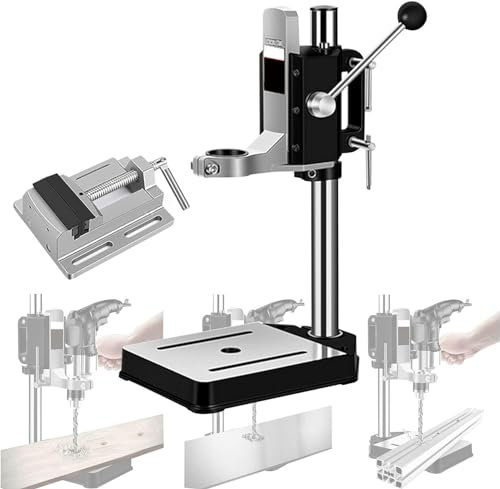 FLTRGO Drill Press Stand Bench Top, Drill Press Stand with Vise, Bench Drill Press Drill Press Stand for Hand Drill, Suitable for Making Vertical Holes with High Precision
