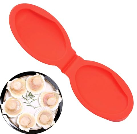 Rurunklee Silicone Oyster Tongs, Silicone Oyster Opener Holder Oyster Opener Silicone Seafood Tongs Heavy Duty Silicone Saves Efforts for Oyster Lovers