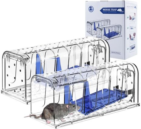 Elezenioc 2 Confezioni di Piegatura per Topi vivi per Interni ed Esterni, Pieghevole per Topi, Cattura Gabbia Pieghevole Topi riutilizzabili, Piccolo roditore Cucina per Cucina, Giardino, casa,